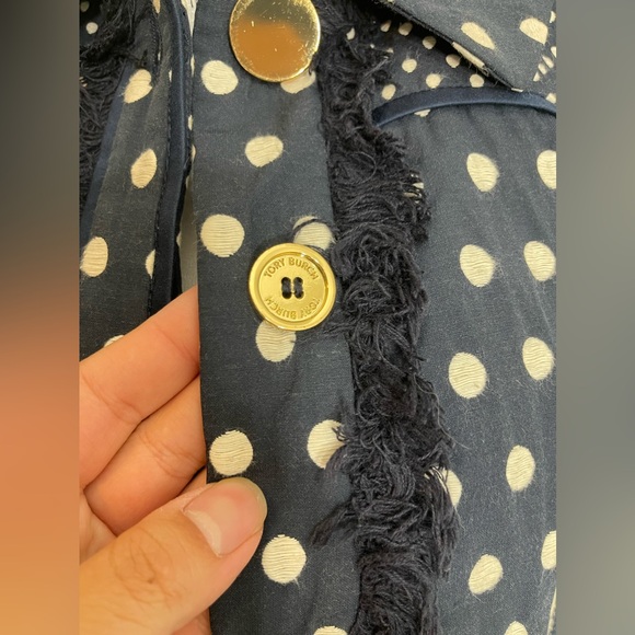 Tory Burch Polka Dots Tweed Textured Cotton Blend Light jacket/blazer sz 8 - Picture 4 of 11